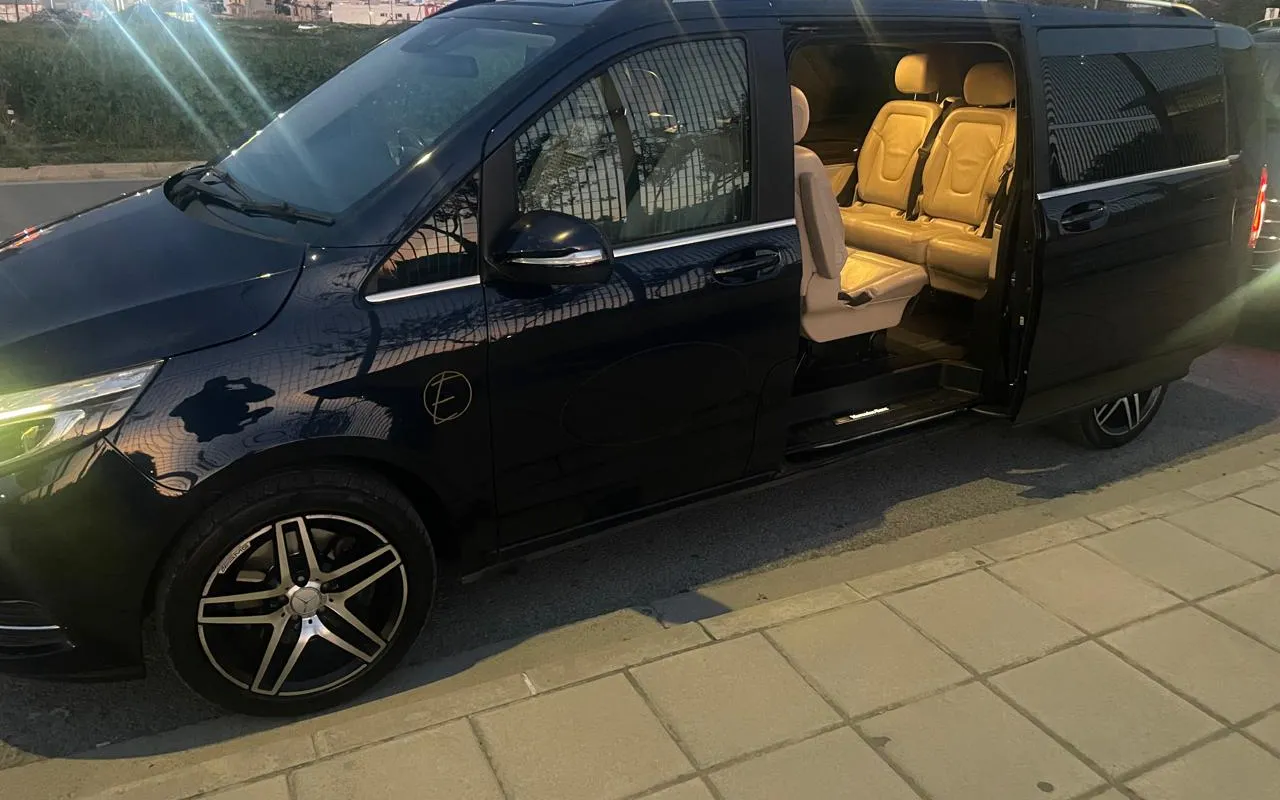 Costa Taxi CY black Mercedes-Benz V-Class minivan taxi in Cyprus for long-distance group transfers